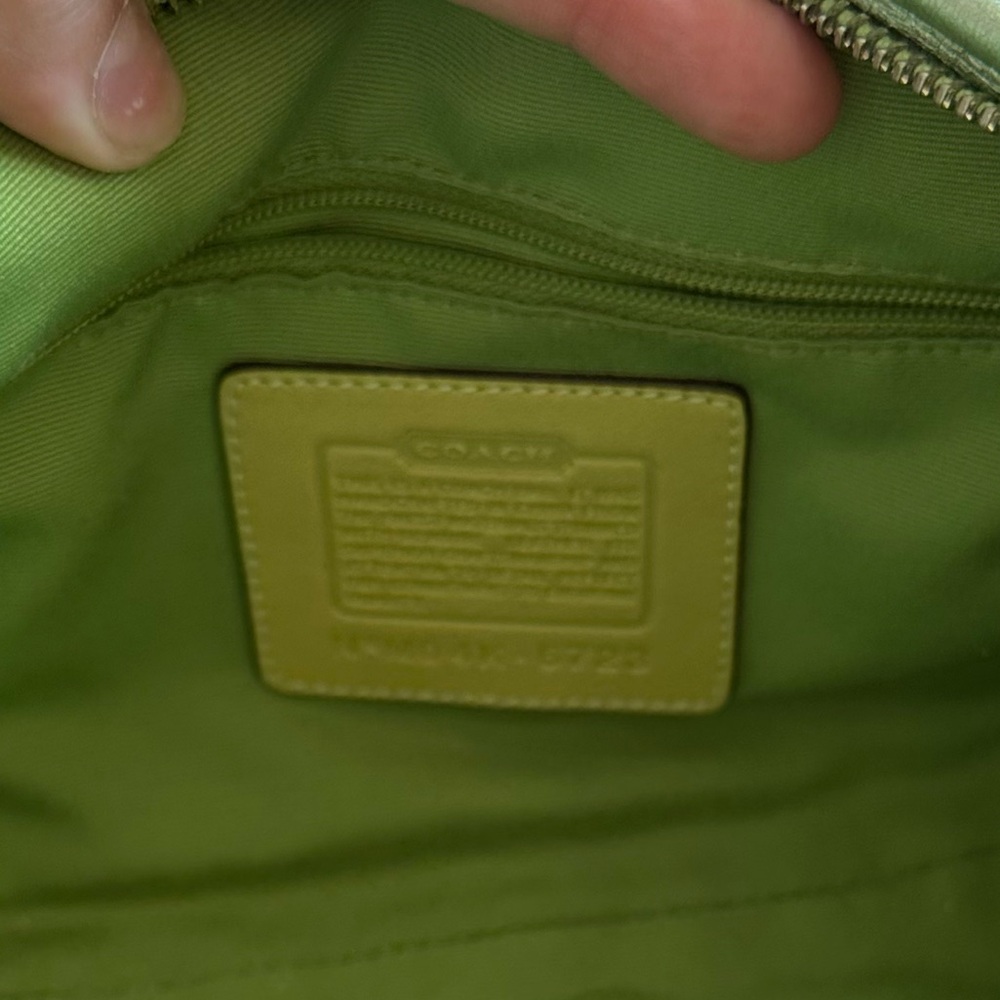 Coach Green and Tan Lady Bug Mini Bag with Scarf - Picture 5 of 9